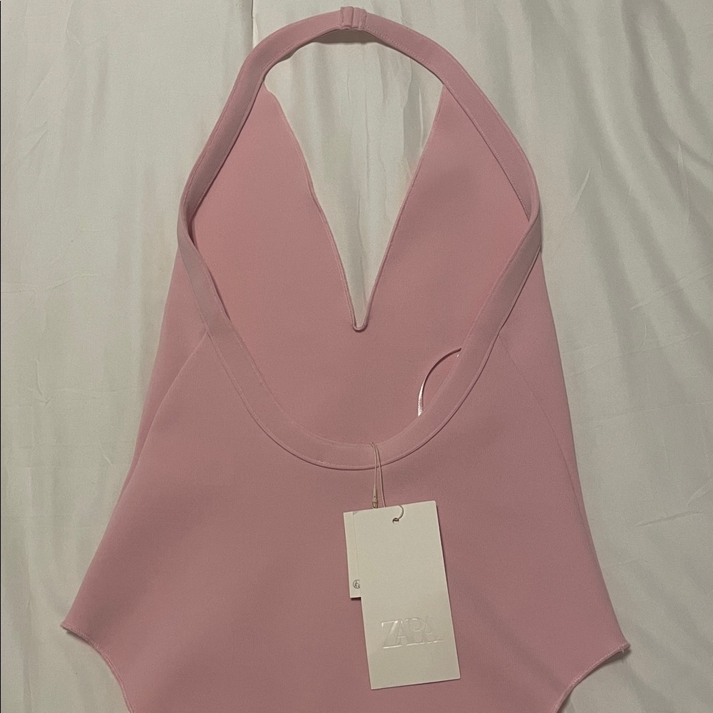 ✨NWT‼️ ZARA Pink Halter Bodysuit - Picture 2 of 5